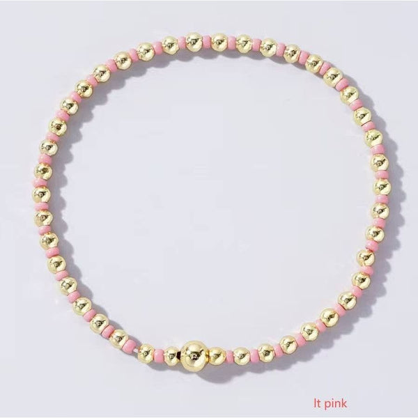 BOHO COLORFUL BALL BEADED BRACELET