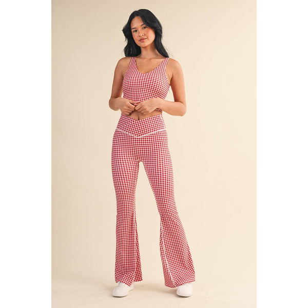 KIMBERLY C - Gingham Print Aligned Performance Cropped Tank Top by KIMBERLY C