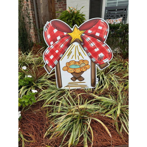 Gingham Bow Nativity Decor by Lovely Reese