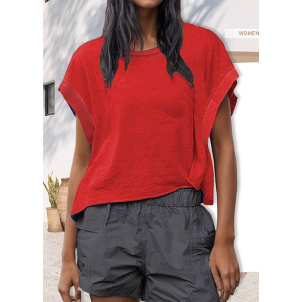 Red Cross-Back Shirt