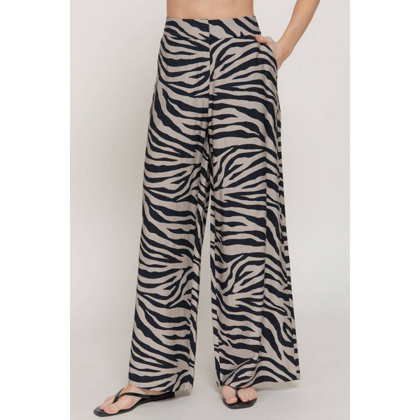 Wide Leg Printed Woven Pants