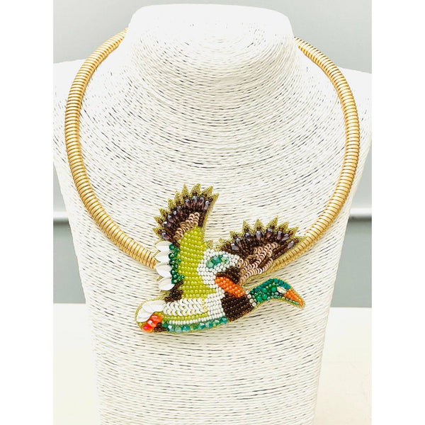TWO FORTY TWO - FALL - Mallard Necklace (green/brown) BNK1203