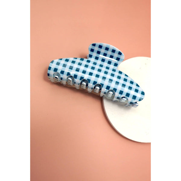 JOSSLYN by wall to wall - JUMBO STRIPE PLAID OVAL HAIR CLAW CLIPS | 40H1020