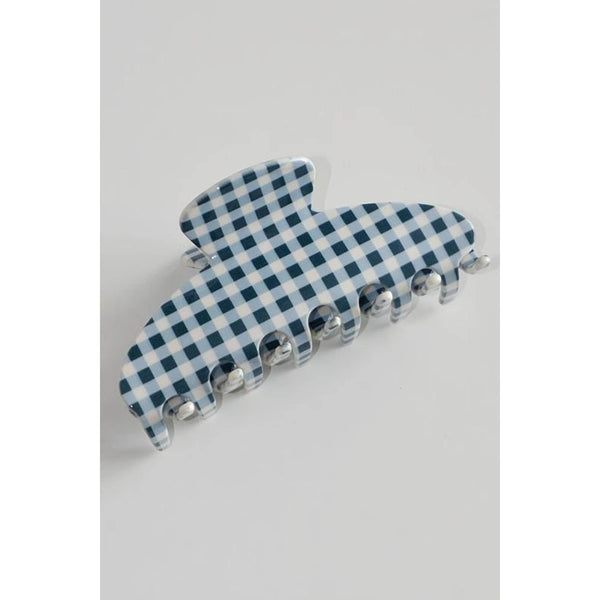 JOSSLYN by wall to wall - JUMBO STRIPE PLAID OVAL HAIR CLAW CLIPS | 40H1020