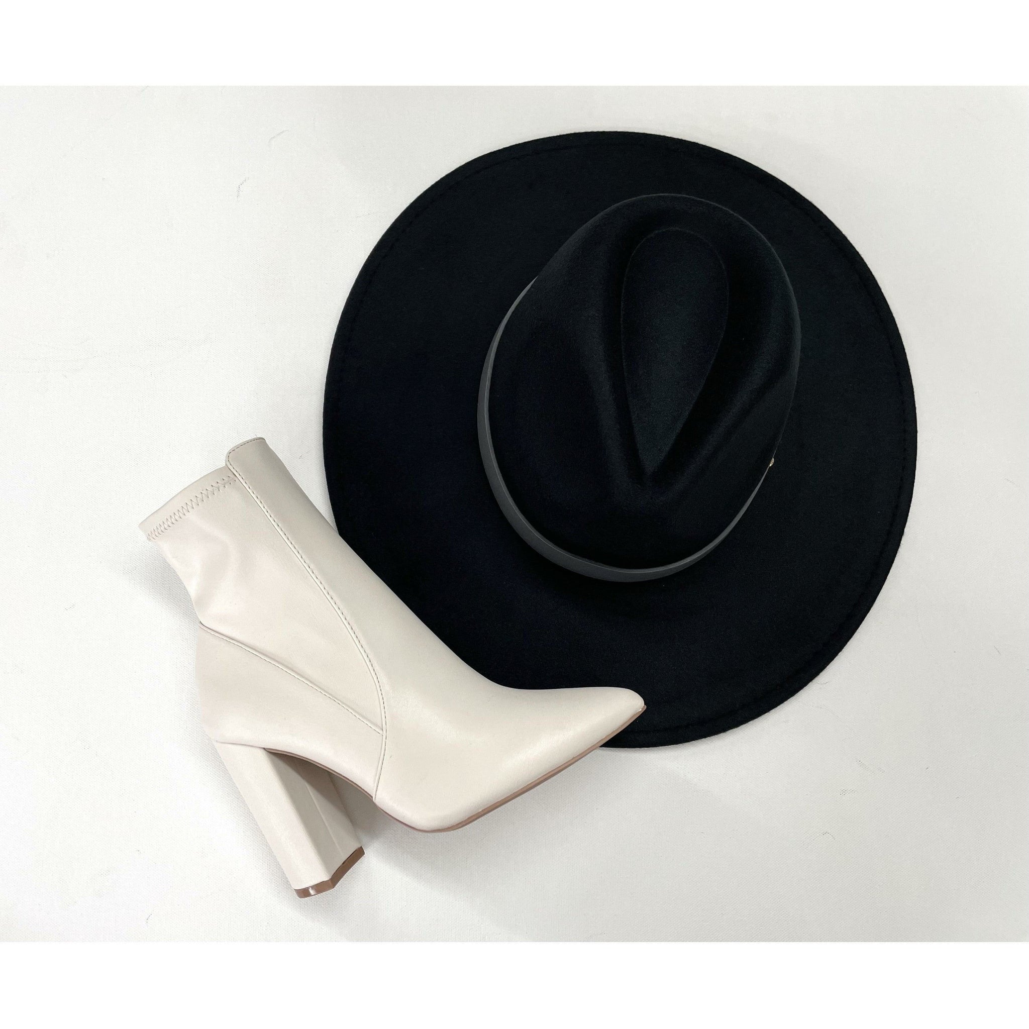 Black Wide Brim Hat - Southern Roots Clothing Company