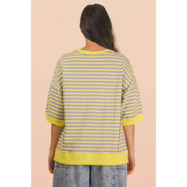 Oversized Stripe Casual Knit Top