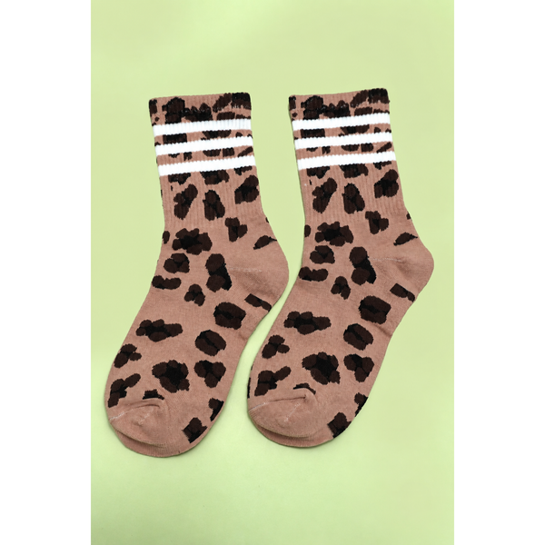 JOSSLYN by wall to wall - WOMAN ANIMAL LEOPARD HALF CREW THROWBACK SOCKS | 40S02071