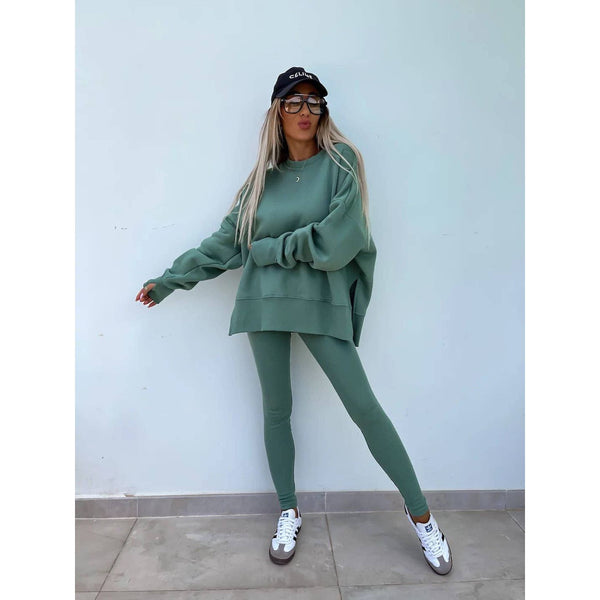 Suhkasana - Oversized Sweatshirt and Leggings Two Piece Set