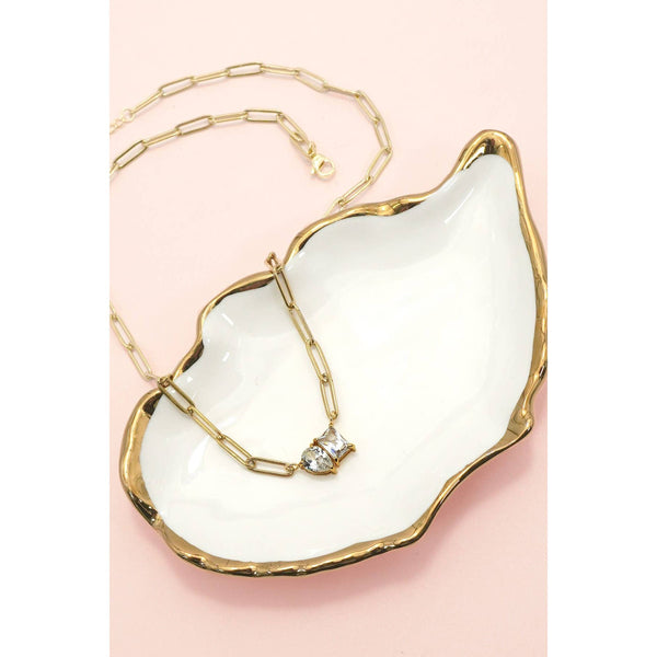 18K STAINLESS STEEL TARNISH FREE RHIN NECKLACE