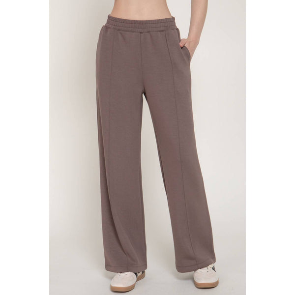 Elastic Waist Soft Modal Scuba Wide Pants
