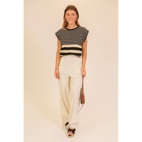 Lumiere - Striped Serenity Sleeveless Top