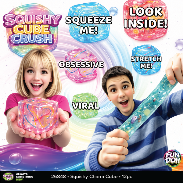 Fun Doh Squishy Charm Cube Fidget Toy Variety