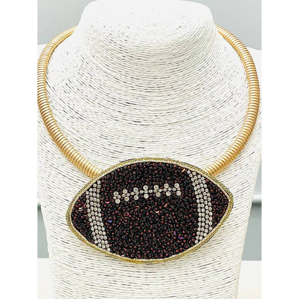 Beaded/Jeweled Football Necklace