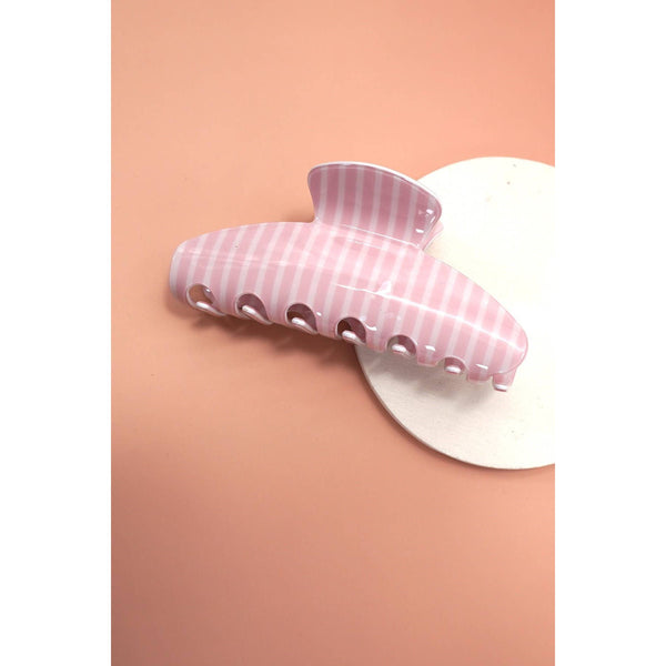 JOSSLYN by wall to wall - JUMBO STRIPE PLAID OVAL HAIR CLAW CLIPS | 40H1020
