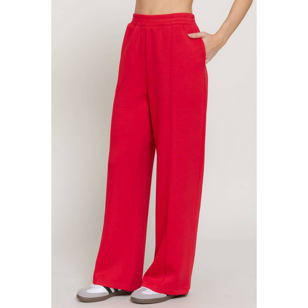 Elastic Waist Soft Modal Scuba Wide Pants