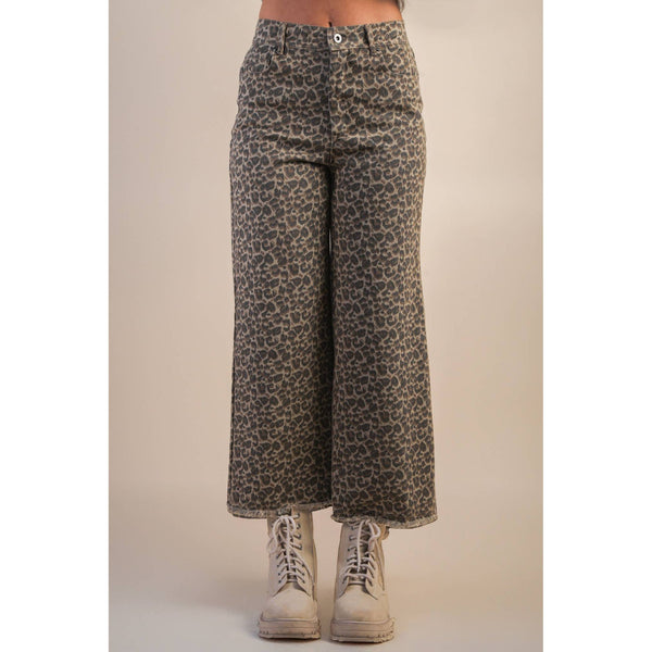 Leopard Printed Marine Straight Pants
