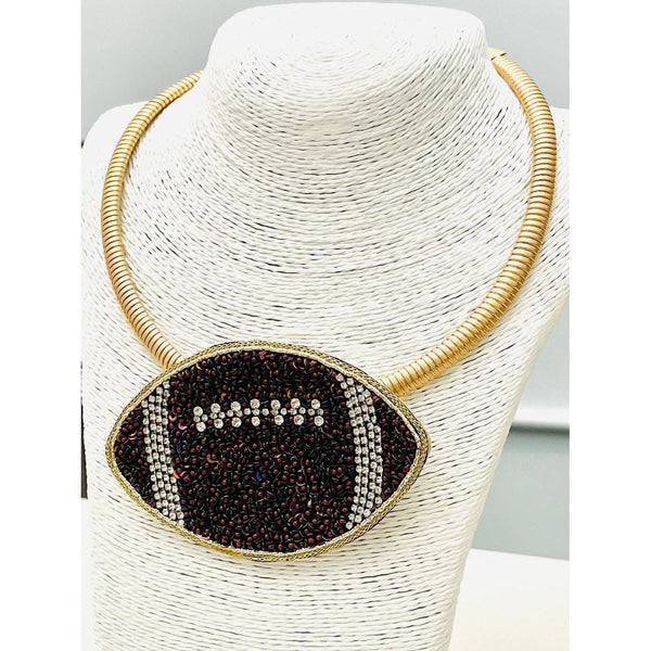 Beaded/Jeweled Football Necklace