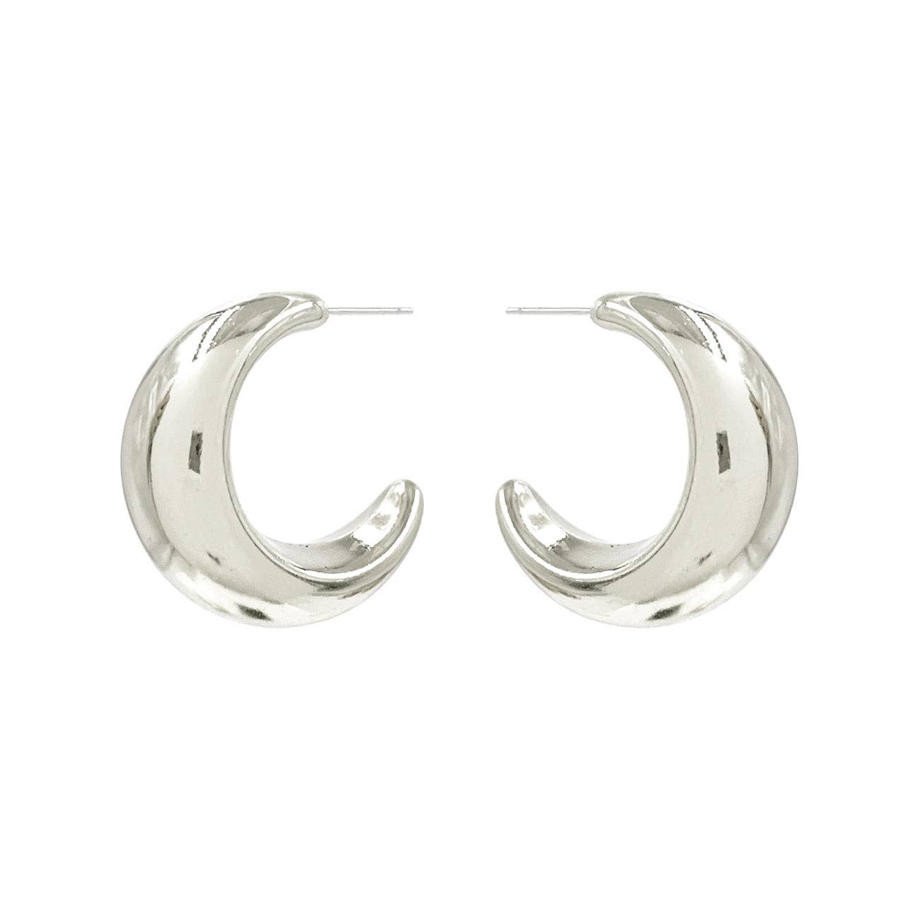 Silver Metal Hoop Earrings