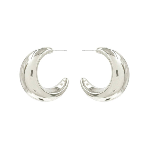 Silver Metal Hoop Earrings
