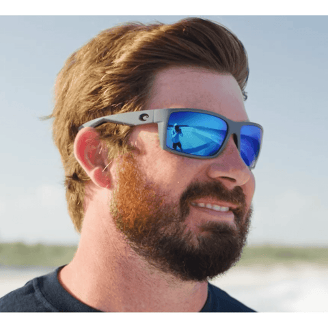 Costa Del Mar Reefton Blackout Polarized Sunglasses in Blue Mirror - Southern Roots Clothing Company