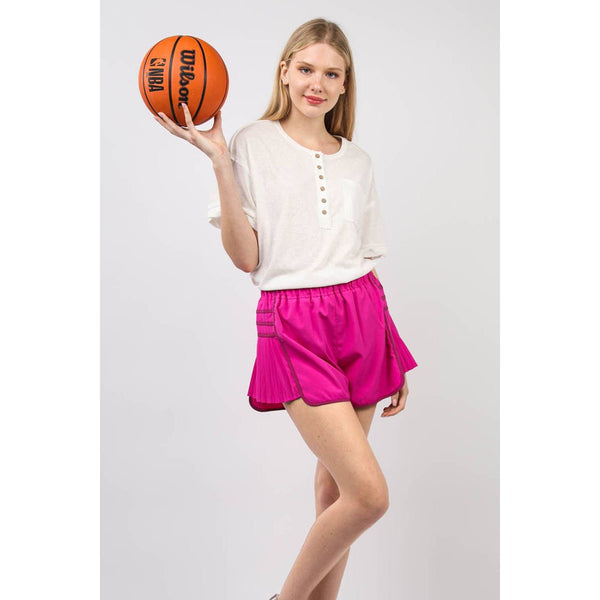 Side Pleated Detail Activewear Shorts