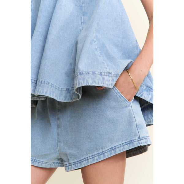 J.NNA - DENIM TOP & SHORTS SET