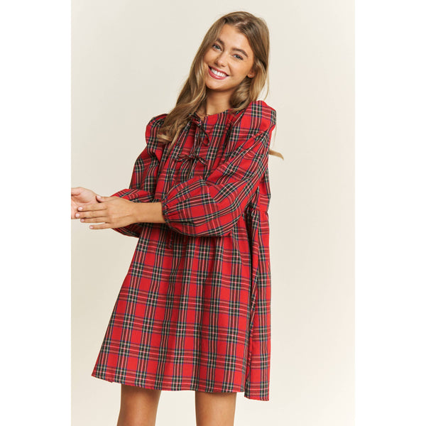 Green Christmas Plaid Dress