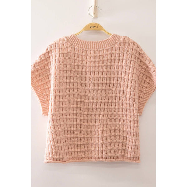 Waffle Texture Crop Cardigan
