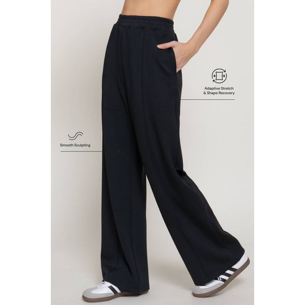 Elastic Waist Soft Modal Scuba Wide Pants