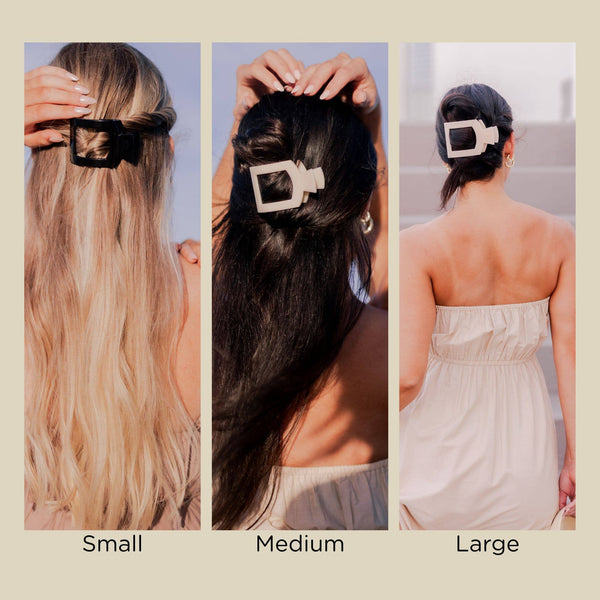 TELETIES - Square Flat Hair Clip | Small | Blonde Tortoise