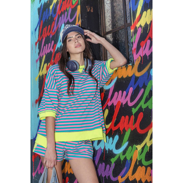 Oversized Stripe Casual Knit Top