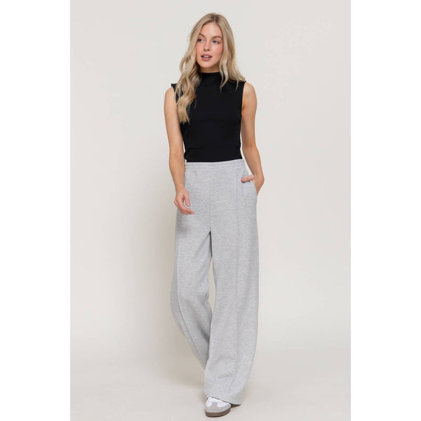 Elastic Waist Soft Modal Scuba Wide Pants