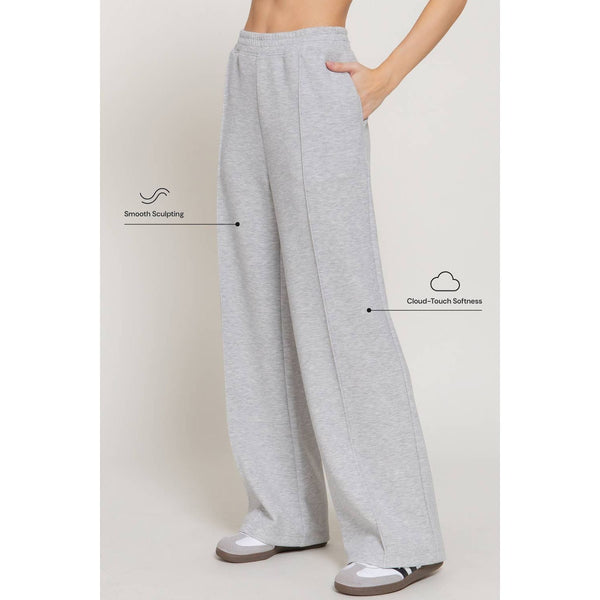 Elastic Waist Soft Modal Scuba Wide Pants