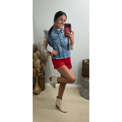 Denim Ruffle Vest - Southern Roots Clothing Company