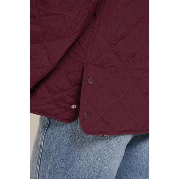 Long Sleeve Lapel Collar Quilted Puffer Jacket