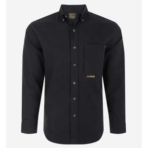 Drake Autumn Brushed Twill Houndstooth Button - Down Long Sleeve Shirt - Night Sky Navy - Southern Roots Clothing Company