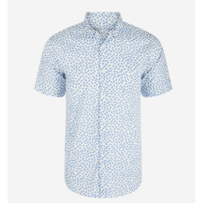 Drake SS Shirt Lab Print - White/Marina Blue - Southern Roots Clothing Company