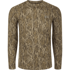 Drake Youth Camo Performance Long Sleeve Crew - Bottomland - Southern Roots Clothing Company
