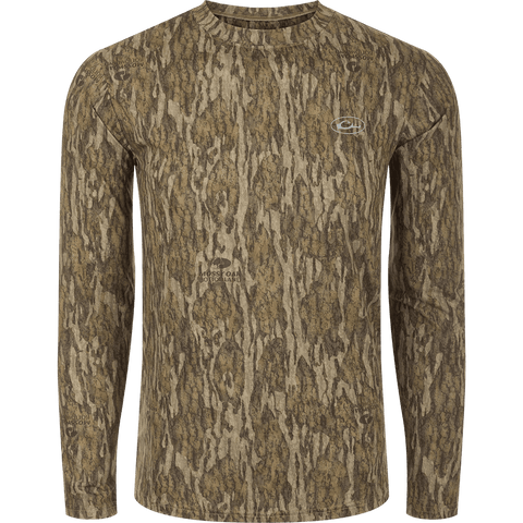 Drake Youth Camo Performance Long Sleeve Crew - Bottomland - Southern Roots Clothing Company