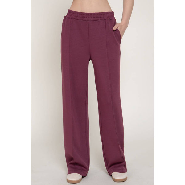Elastic Waist Soft Modal Scuba Wide Pants