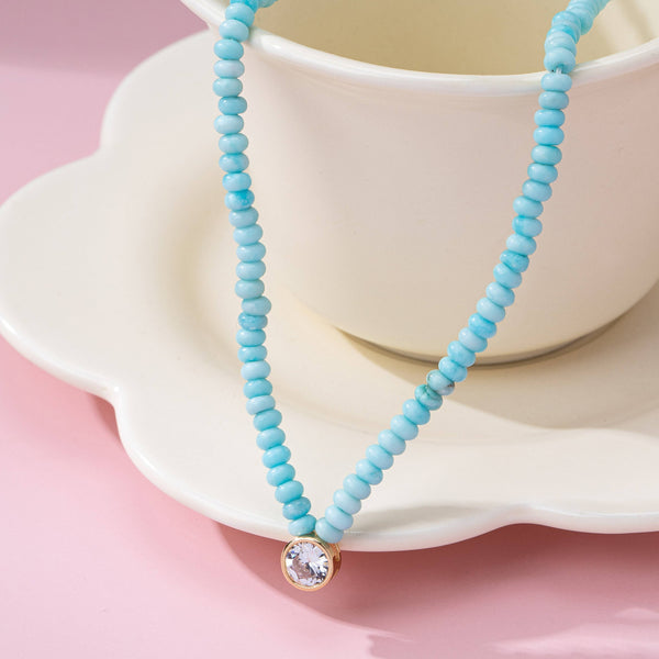 JOSSLYN by wall to wall - NATURAL SEMI PRECIOUS STONE BEADED CHARM NECKLACE | 80N92658
