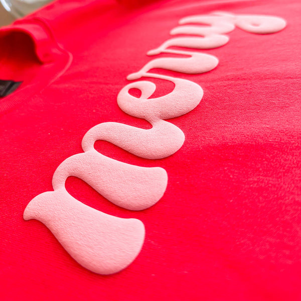 Merry Pink Puff Christmas Sweatshirt