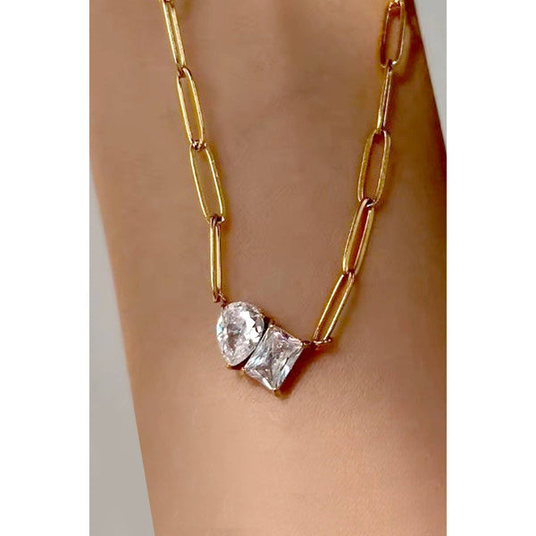 18K STAINLESS STEEL TARNISH FREE RHIN NECKLACE