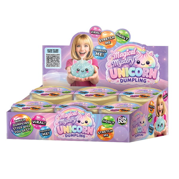 Novelty Brands - Fun Doh Unicorn Mystery Dumpling Squishy Toy - 12/Display