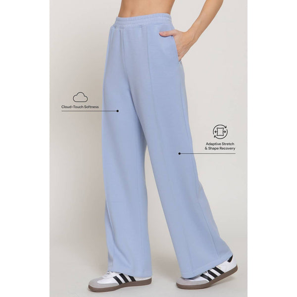 Elastic Waist Soft Modal Scuba Wide Pants