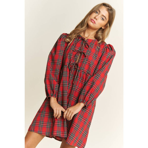 Green Christmas Plaid Dress