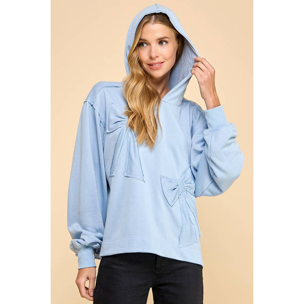 Oversized Hoodie with Accented Bows.