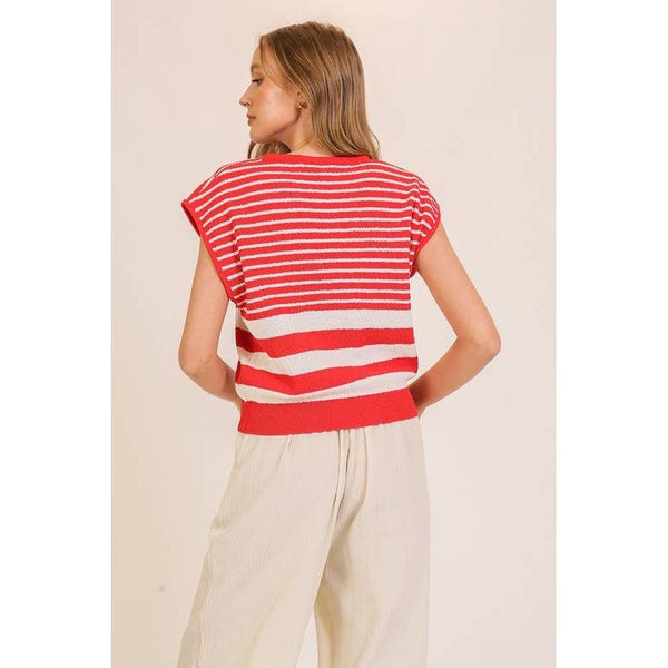 Lumiere - Striped Serenity Sleeveless Top