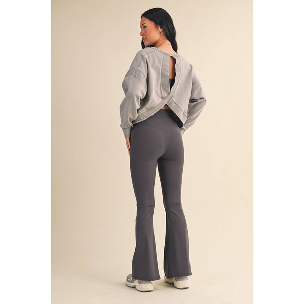 Mineral Wash Cutout Back Layering Sweatshirt