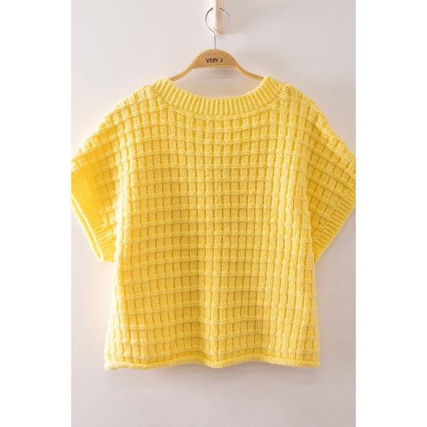 Waffle Texture Crop Cardigan